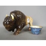 A Melba Ware figurine depicting a bison / buffalo, approximately 13.