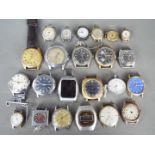 A collection of vintage watch heads, lady's and gentleman's.