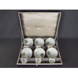 Royal Worcester - A cased Royal Worcester coffee service comprising six saucers and six coffee cans,