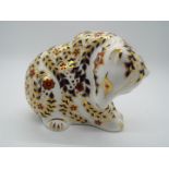 Royal Crown Derby - a Royal Crown Derby Russian Bear paperweight with gold stopper, approximately 8.