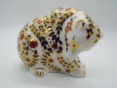 Royal Crown Derby - a Royal Crown Derby Russian Bear paperweight with gold stopper, approximately 8.