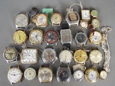 A collection of vintage wristwatch heads, lady's and gentleman's.