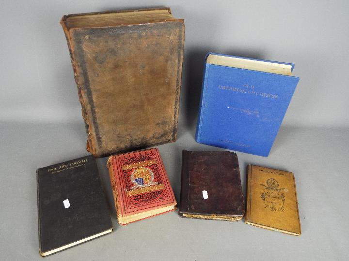 Lot to include a Holy Bible dated 1818, Battles of the British Army by Charles Rathbone Low,