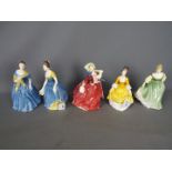 Royal Doulton - Five Royal Doulton lady figurines to include Autumn Breezes HN1934,