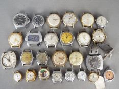 A collection of vintage wristwatch heads, lady's and gentleman's.