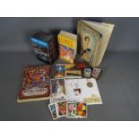 Lot to include Harry Potter books, cigarette and tea cards, Royal ephemera and other.