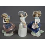 Lladro - Three Lladro figurines comprising 'Pretty Pickings' # 5222,