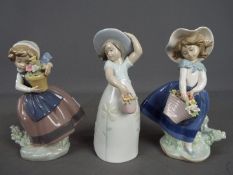 Lladro - Three Lladro figurines comprising 'Pretty Pickings' # 5222,