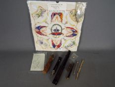 Lot to include a souvenir handkerchief and medallion for the Coronation of Edward VIII,