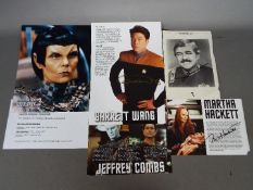 Star Trek - A collection of signed Star Trek photographs and magazine cuttings to include James