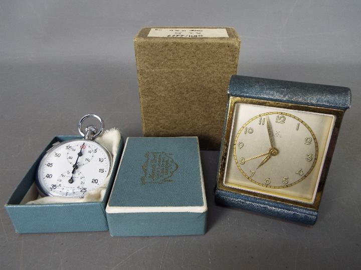 Lot to include a trench type watch having silver case stamped 925, a HAC travel alarm clock, - Image 3 of 8