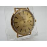 A gentleman's 9ct god cased Rotary wristwatch (A/F), approximately 30.5 grams all in.