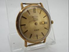 A gentleman's 9ct god cased Rotary wristwatch (A/F), approximately 30.5 grams all in.