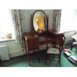 A good quality dressing table having central frieze drawer flanked by three either side,