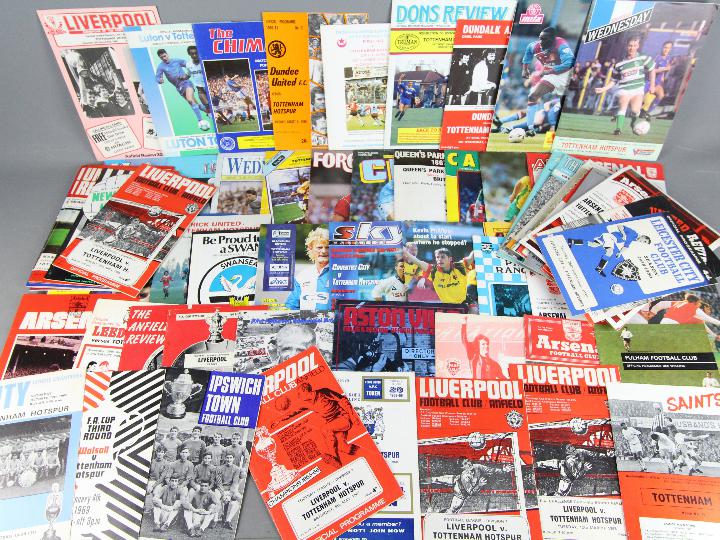 Tottenham Hotspur - a collection of 71 all different AWAY programmes dating from 1959 to 1997,