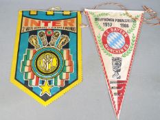 European Football Clubs - five vintage pennants comprising Bayern Munich, Ajax, Inter,