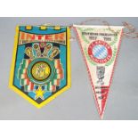 European Football Clubs - five vintage pennants comprising Bayern Munich, Ajax, Inter,