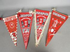 Liverpool FC Football Pennants. Pennants collected in the 1960s / 1970s.