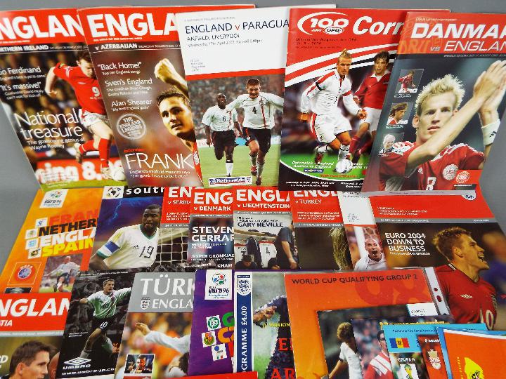 England Football Programmes. Home and away issues mainly A4 size 1980s onwards.