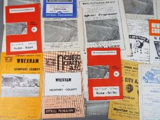 Wrexham Football Programmes. Home and away issues early 1960s to mid-1970s.