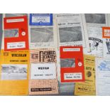 Wrexham Football Programmes. Home and away issues early 1960s to mid-1970s.