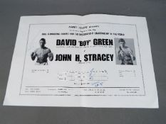 Welterweight Championship of the World - David 'Boy' Green -v- John H Stracey,