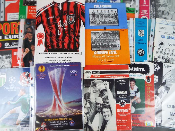 Irish Football Programmes. Matches played in Europe home and away.