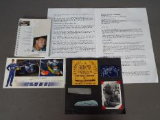 Formula 1 - An autograph montage for the Formula 1 and Le Mans racing driver Peter Collins who died