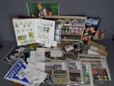 A mixed lot of Football related memorabilia to include 'Le Miroir des Sports' French sports