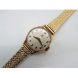 A lady's 9ct gold cased Omega wristwatch with replacement bracelet,
