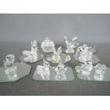 A collection of Swarovski crystal figures, predominantly animals, to include butterflies, foxes,