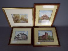 John Platts - four watercolours by John Platts depicting various UK scenes,