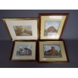 John Platts - four watercolours by John Platts depicting various UK scenes,