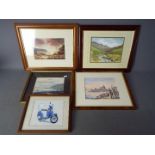 John Platts and others - three watercolours by John Platts depicting various UK scenes,