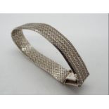 A silver woven bracelet