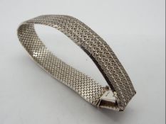 A silver woven bracelet