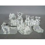 A collection of Swarovski crystal figures, predominantly animals, to include elephants,