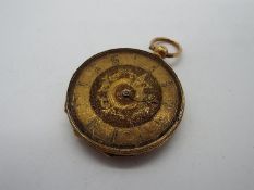 A presumed 18ct gold cased pocket watch,