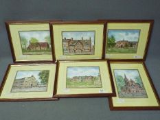 A collection of watercolours by local artist John Platts, all mounted and framed under glass,
