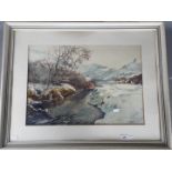 A large framed watercolour, titled verso Snowdon from Nantlle, signed lower right William Selwyn,