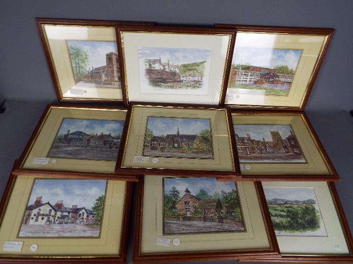 John Platts - eight watercolours by John Platts depicting various UK scenes,