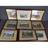 John Platts - eight watercolours by John Platts depicting various UK scenes,