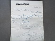 Dave Clark Five - Dave Clark autograph, on headed paper dated 21/06/72, reads 'Dear Dave.