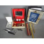 A small mixed lot to include Parker fountain pen, costume jewellery, photograph frame,