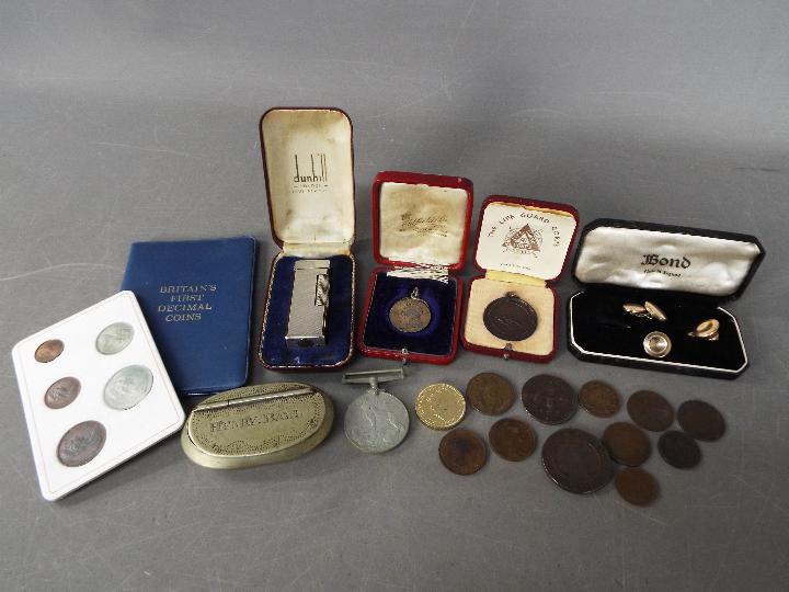 A small mixed lot of collectables to include a small quantity of coins, Victorian and later,