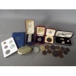 A small mixed lot of collectables to include a small quantity of coins, Victorian and later,