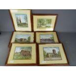 A collection of watercolours by local artist John Platts, all mounted and framed under glass,