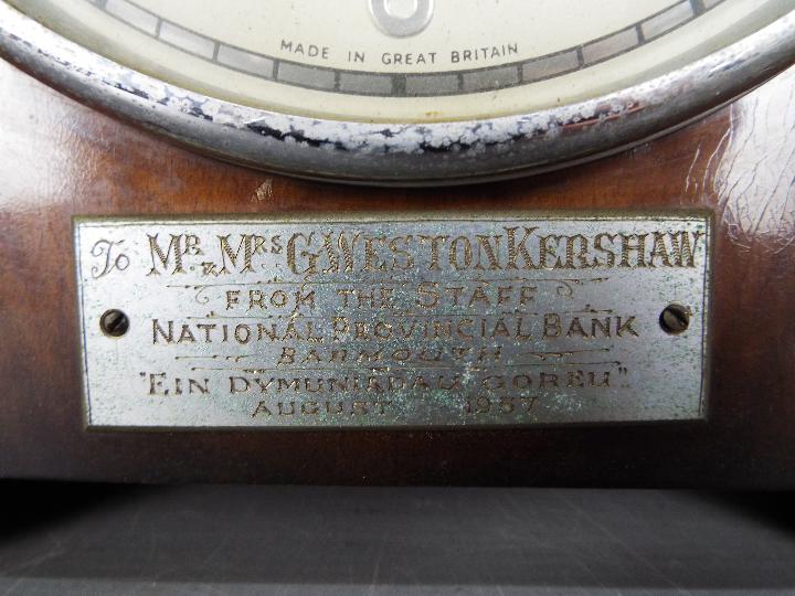 A Bentima oak cased, 8 day mantel clock, with pendulum and one other clock. - Image 2 of 6