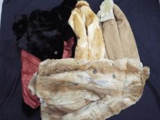 A box of fur coats and similar to include Nairn Dunbar and L'Homme Moderne.