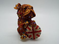 Butler & Wilson - a Butler & Wilson stone set brooch in the form of a British Bulldog,